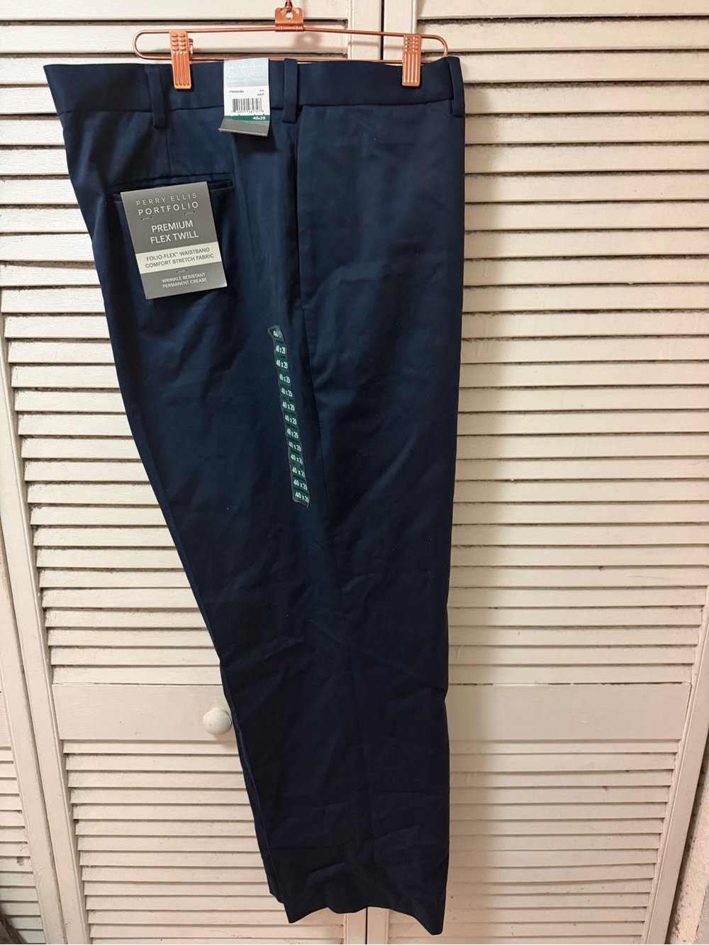 Men's Navy Premium Flex Twill Perry Ellis pants